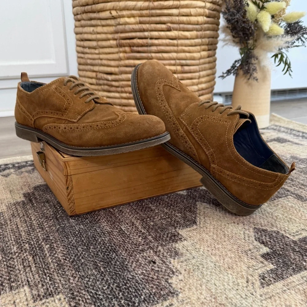 Joseph Abboud Men's Leather Suede Wingtip Dress Shoes Robert II Size 10.5